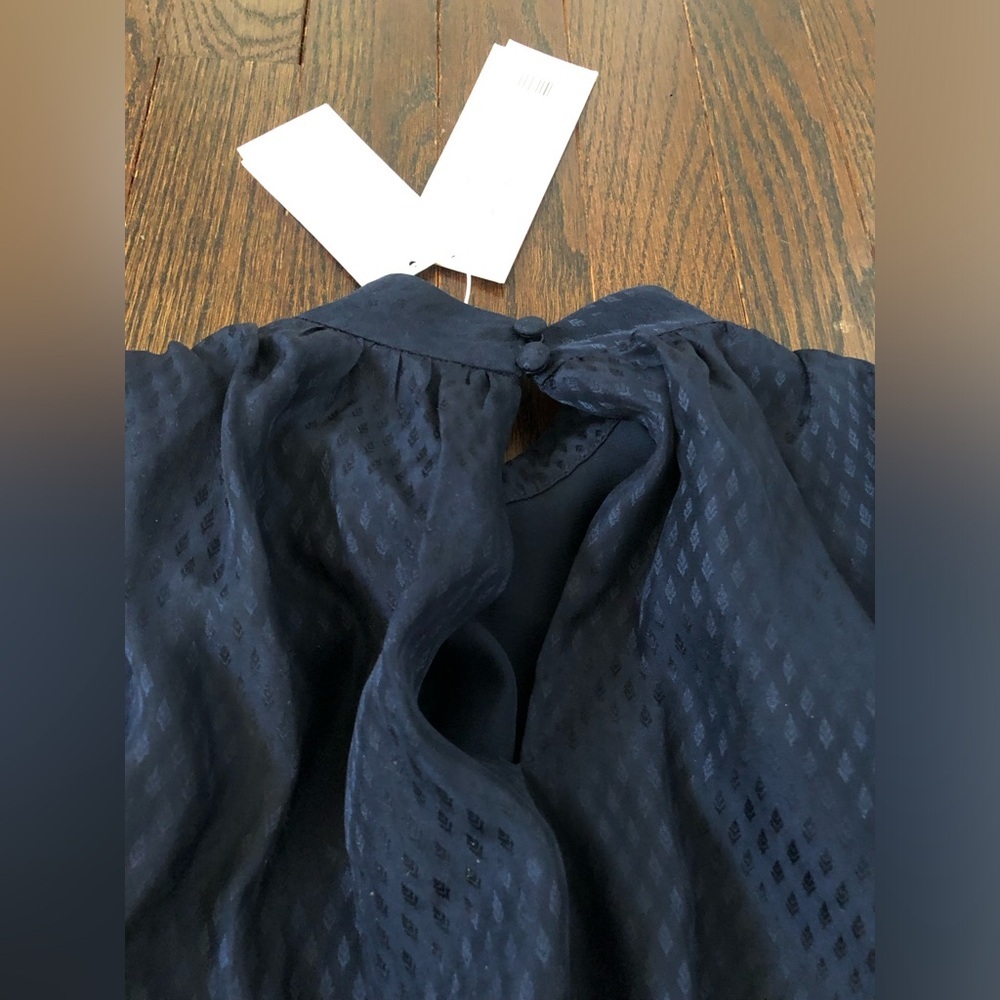 Veronica Beard Women’s 0 Tima Ruched Sides High-Collar Mini Dress in Navy - NWT! - Picture 13 of 15